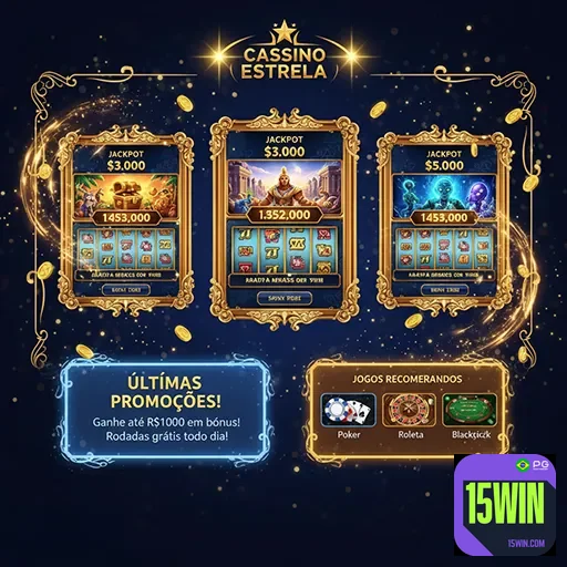 Imagem do site 15win, destacando a página inicial com foco em apostas esportivas e jogos online.